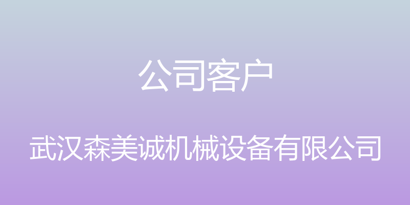 公司客户 - 武汉森美诚机械设备有限公司